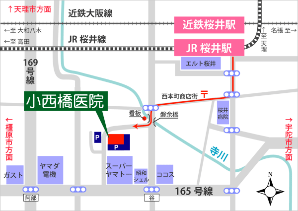 小西橋医院　周辺地図